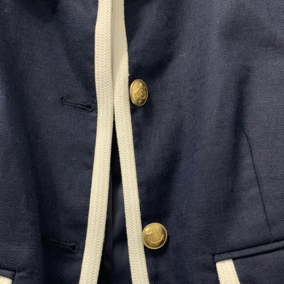 Lucie Lady J. Crew Dark Blue Blazer with White Edging - Picture 3 of 6